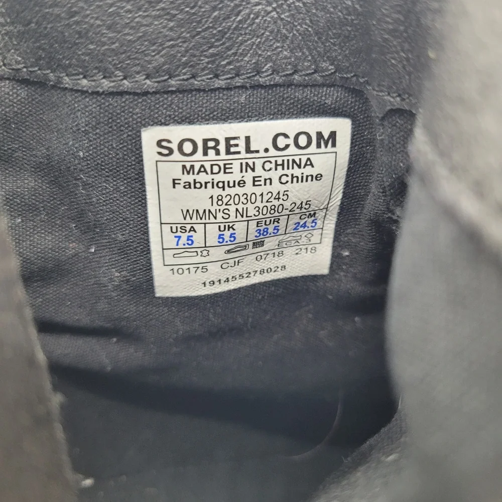 Sorel Phoenix Moto Ankle Boots Quarry Grey Leather Suede Buckle NL3080-245 7.5